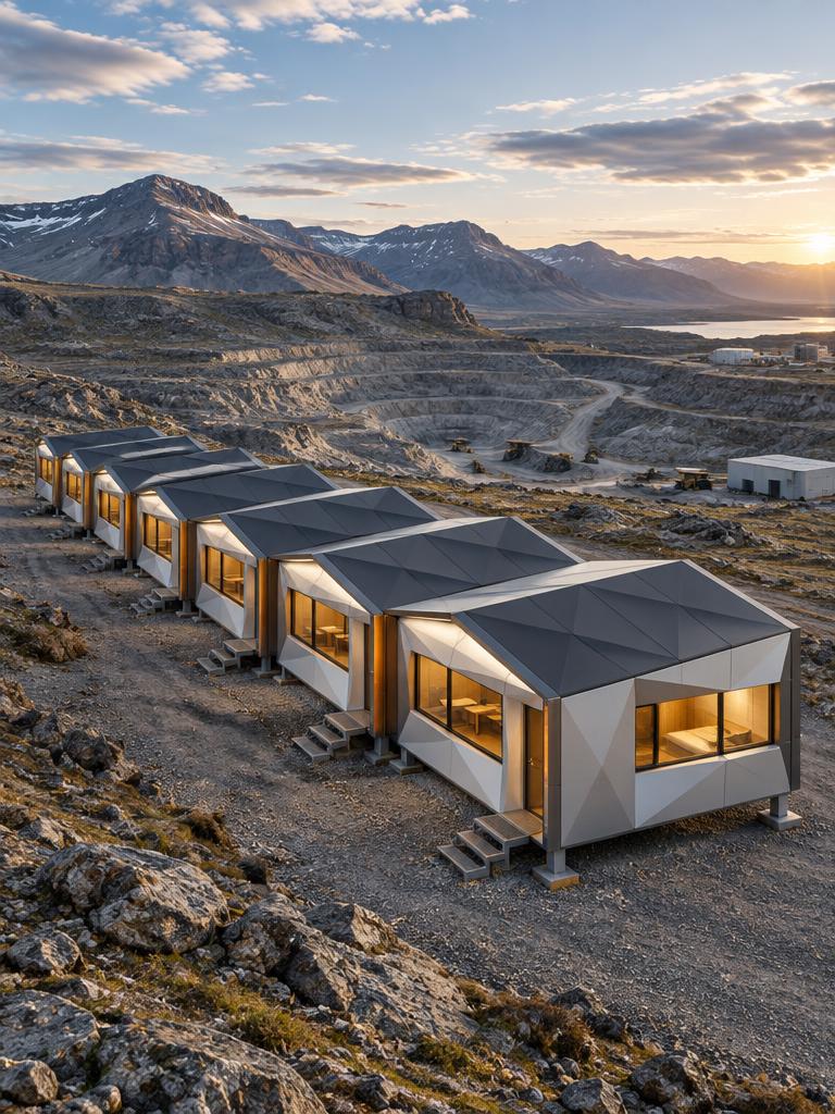 FoldCamp folded infrastructure concept for industrial / remote accommodation